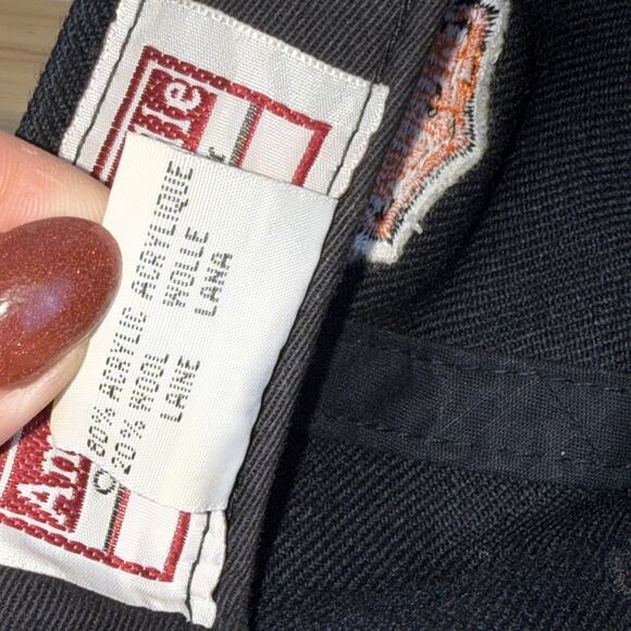 Vintage Harley Davidson Hat Cap Strap Back Black Ride Like The Wind Wool Leather - Picture 9 of 11